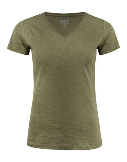 James Harvest Whailford V-Neck Ladies T HAR2124006 - Moss Green - Customisable Polos