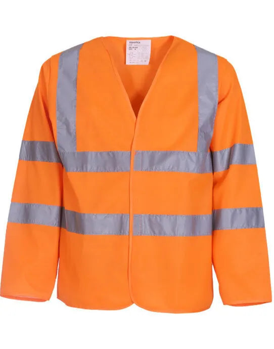 Yoko HV Long Sleeve Vest hvj200 - Hi Vis Orange - Customisable Safetywear