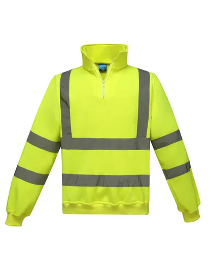 Yoko HV 14 Zip Sweatshirt HVK06 - - Customisable Hi-Vis Sweatshirt