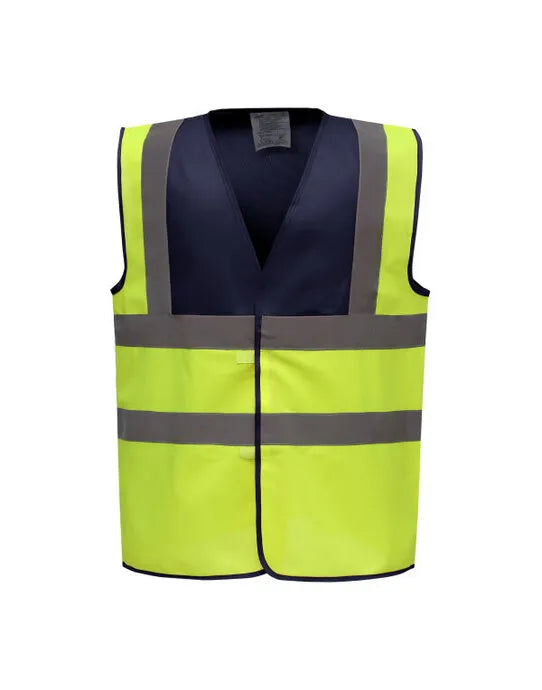 Yoko Two Tone Class 1 Waistcoat hvw100tt - - Customisable Hi-Vis Vest