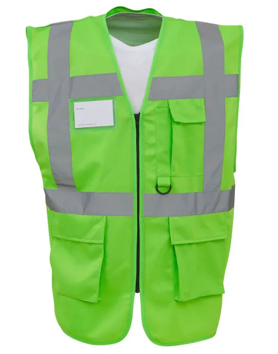 Yoko Hi-Vis Executive Waistcoat HVW801 - - Customisable Hi-Vis Vest