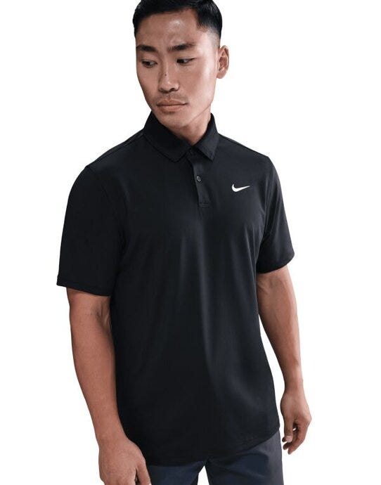Nike Dri-Fit Good Polo Solid SS - IB0273 - Black White - Customisable MENS SHORT SLEEVE POLO SHIRTS