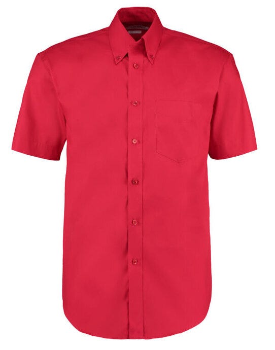 Corporate Oxford shirt short sleeved classic fit - KK109 - Red - Customisable Shirts