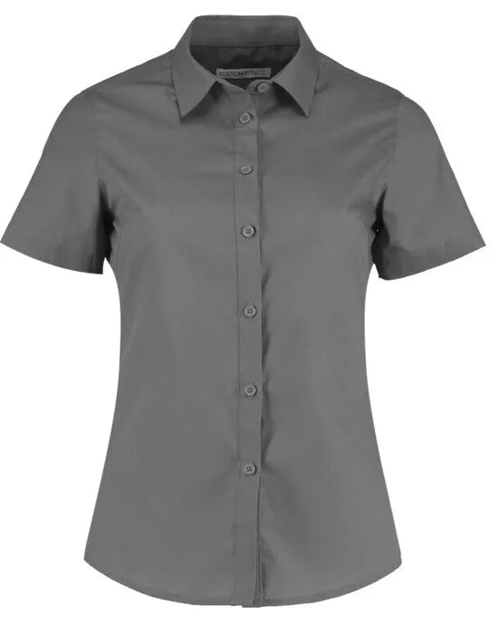 Kustom Kit Lady SS Tailored Poplin Shirt KK241 - - Customisable Shirts