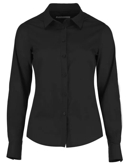 Kustom Kit Lady LS Tailored Poplin Shirt KK242 - - Customisable Shirts