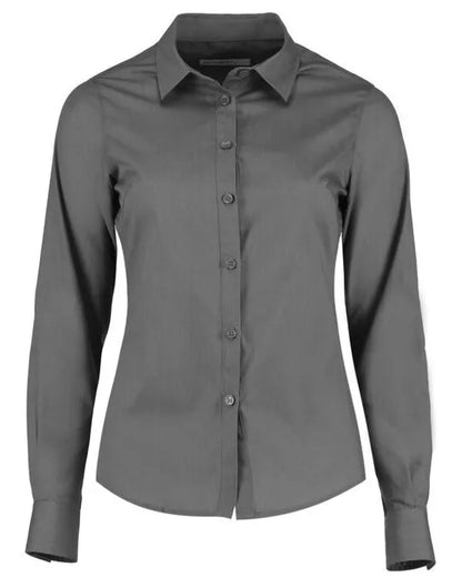 Kustom Kit Lady LS Tailored Poplin Shirt KK242 - - Customisable Shirts
