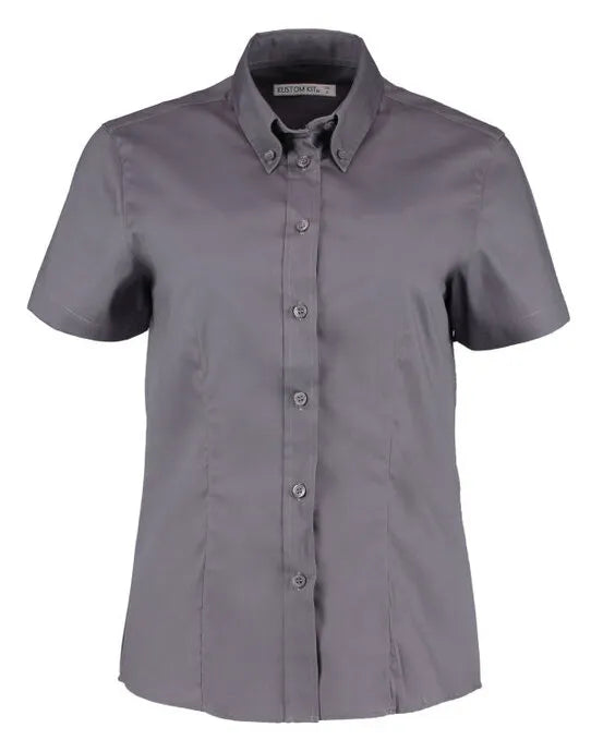 Kustom Kit Lady SS Tailored Oxford Shirt KK701 - - Customisable Shirts