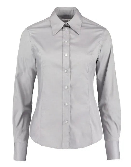 Kustom Kit Lady LS Tailored Oxford Shirt KK702 - - Customisable Shirts
