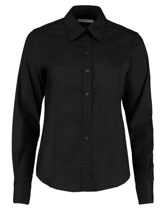 Kustom Kit Lady LS Tailored Oxford Shirt KK702 - - Customisable Shirts