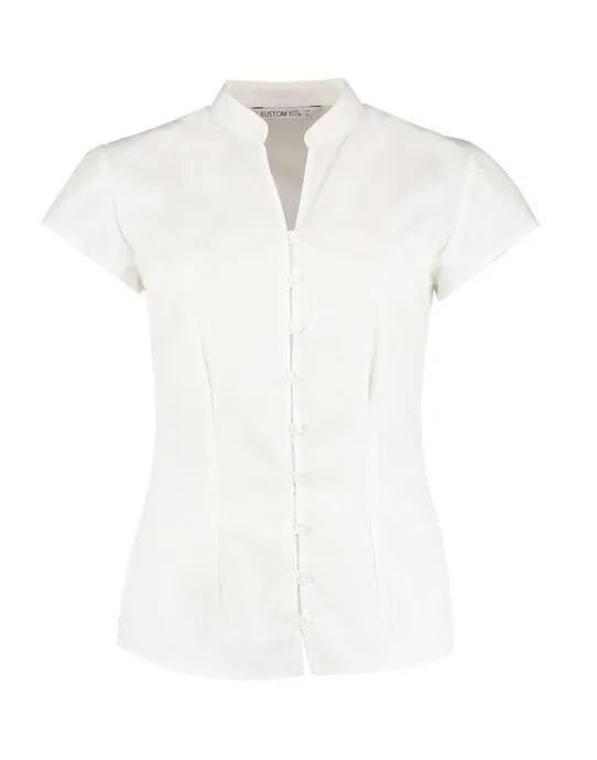 Kustom Kit Ladies Mandarin Collar Blouse KK727 - - Customisable Shirts