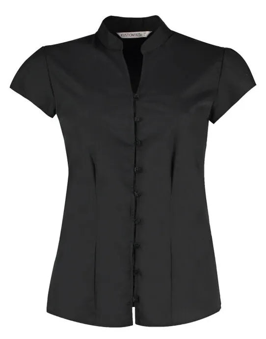 Kustom Kit Ladies Mandarin Collar Blouse KK727 - - Customisable Shirts