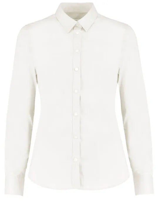 Kustom Kit Lady LS Stretch Oxford Shirt KK782 - - Customisable Shirts