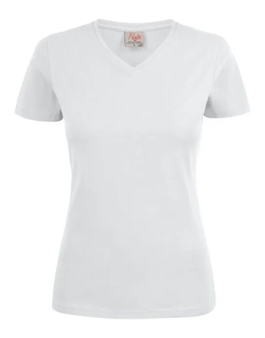 Printer Ladies Heavy V T Shirt PE2264025 - White - Customisable T-Shirt