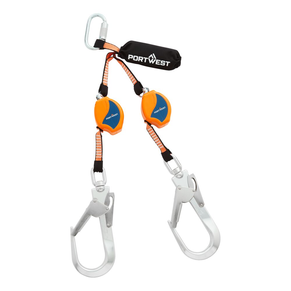 2.5m Self Retract Lifeline 140kg Fp81 - Black Orange - Customisable Fall Arrest Blocks
