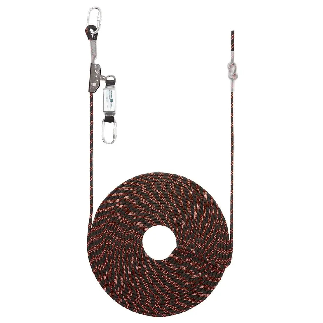 20m Rope Guided Fall Arrest Fp92 - Black Orange - Customisable Fall Arrest Lanyards