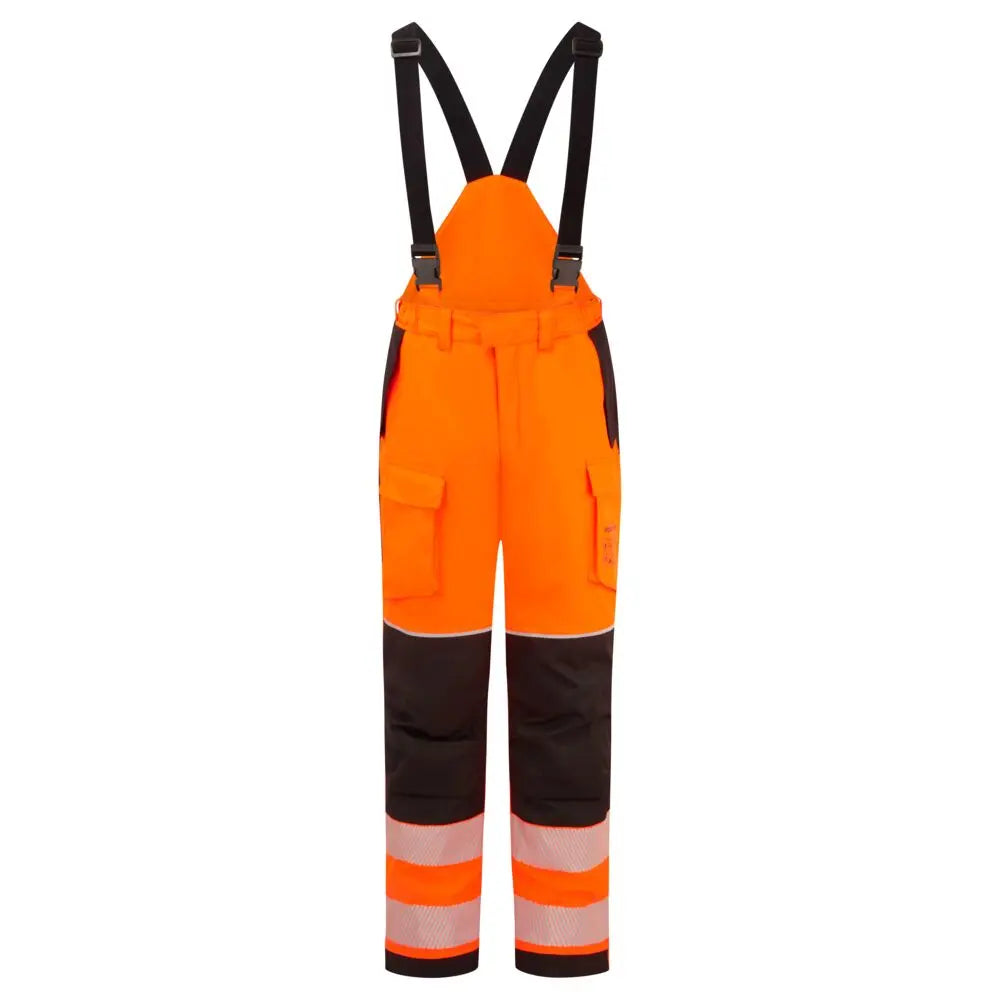 Pw3 Modaflame Rain+ Hi Vis Multi Norm Fr Winter Trousers Fr426 - Orange Black - Customisable Bib &amp; Braces