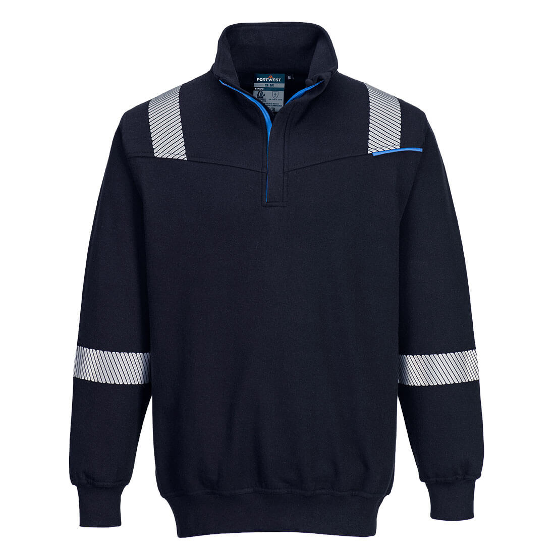 Wx3 Modaflame Knit Fr 1/4 Zip Sweatshirt - FR710 - Navy - Customisable Sweatshirts