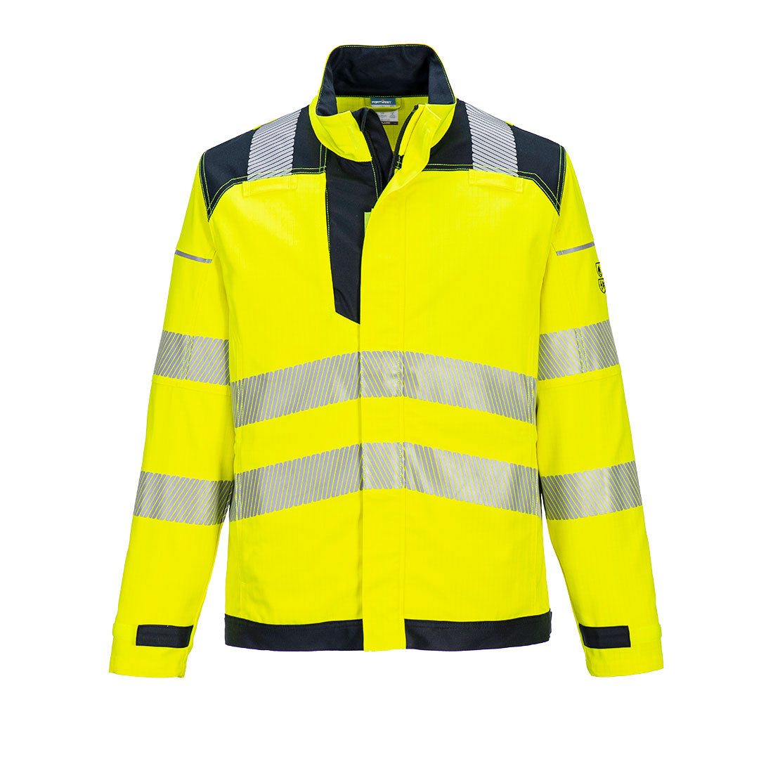 Pw3 Modaflame Work Hi Vis Multi Norm Fr Jacket - FR714 - Yellow Navy - Customisable Work Jackets
