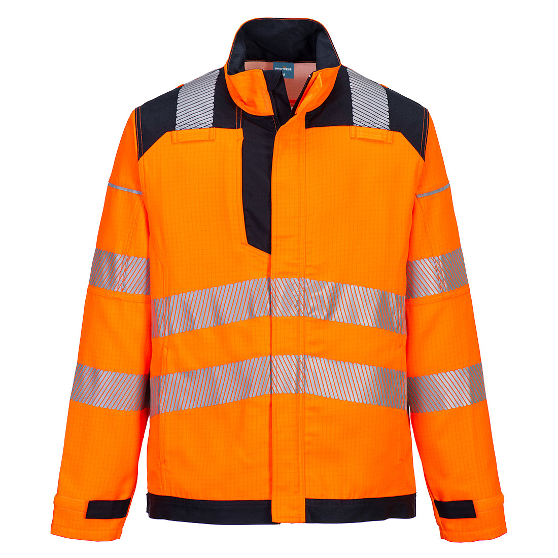 Pw3 Modaflame Work Hvo Multi Norm Fr Jacket - FR722 - Orange Navy - Customisable Work Jackets