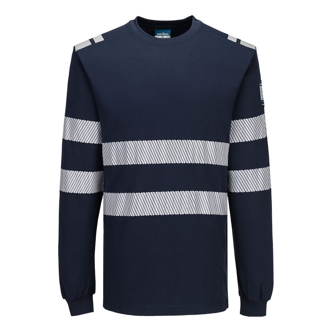 Pw3 Modaflame Knit Fr Long Sleeve T Shirt - FR732 - Navy - Customisable T-Shirt