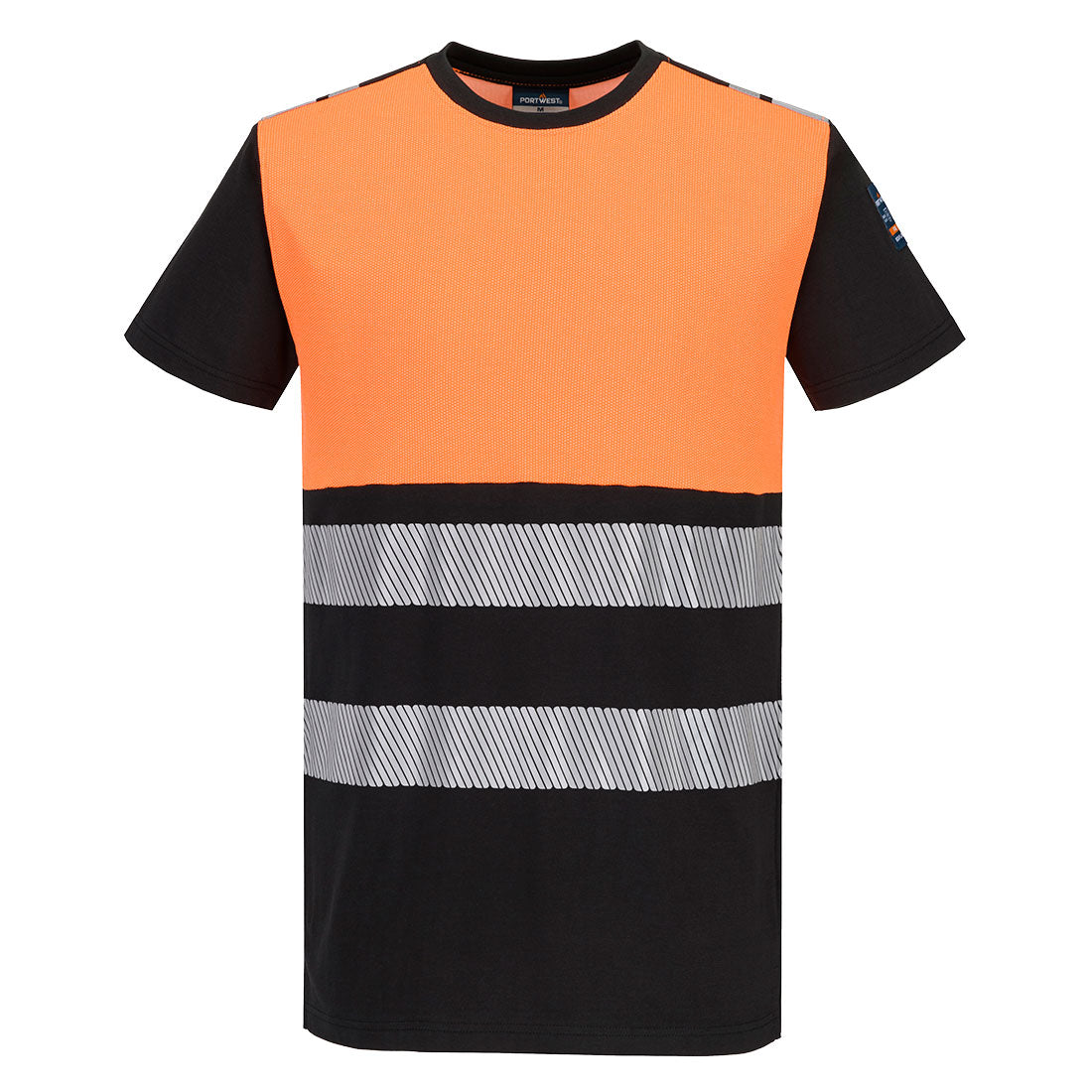 PW3 Modaflame Knit HVO Class 1 FR Short Sleeve T-Shirt - FR776 - Orange Black - Customisable T-Shirt