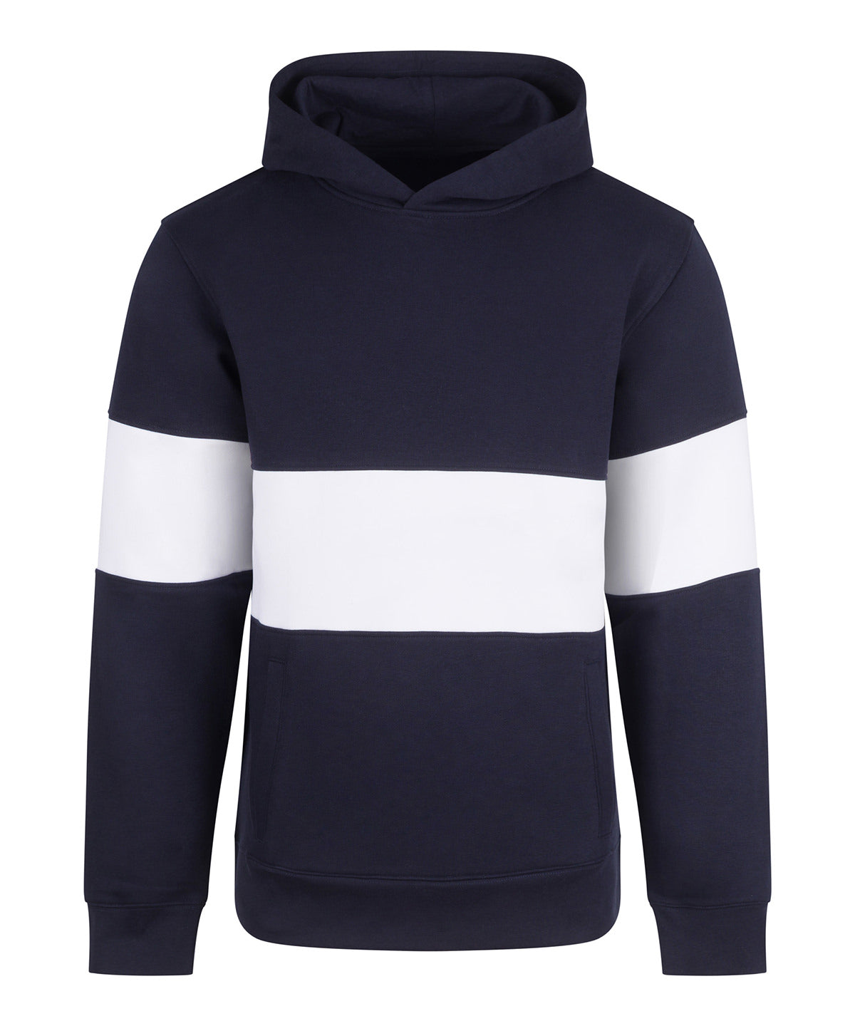 Heavyweight panelled hoodie - FR803 - Navy White - Customisable Hoodies