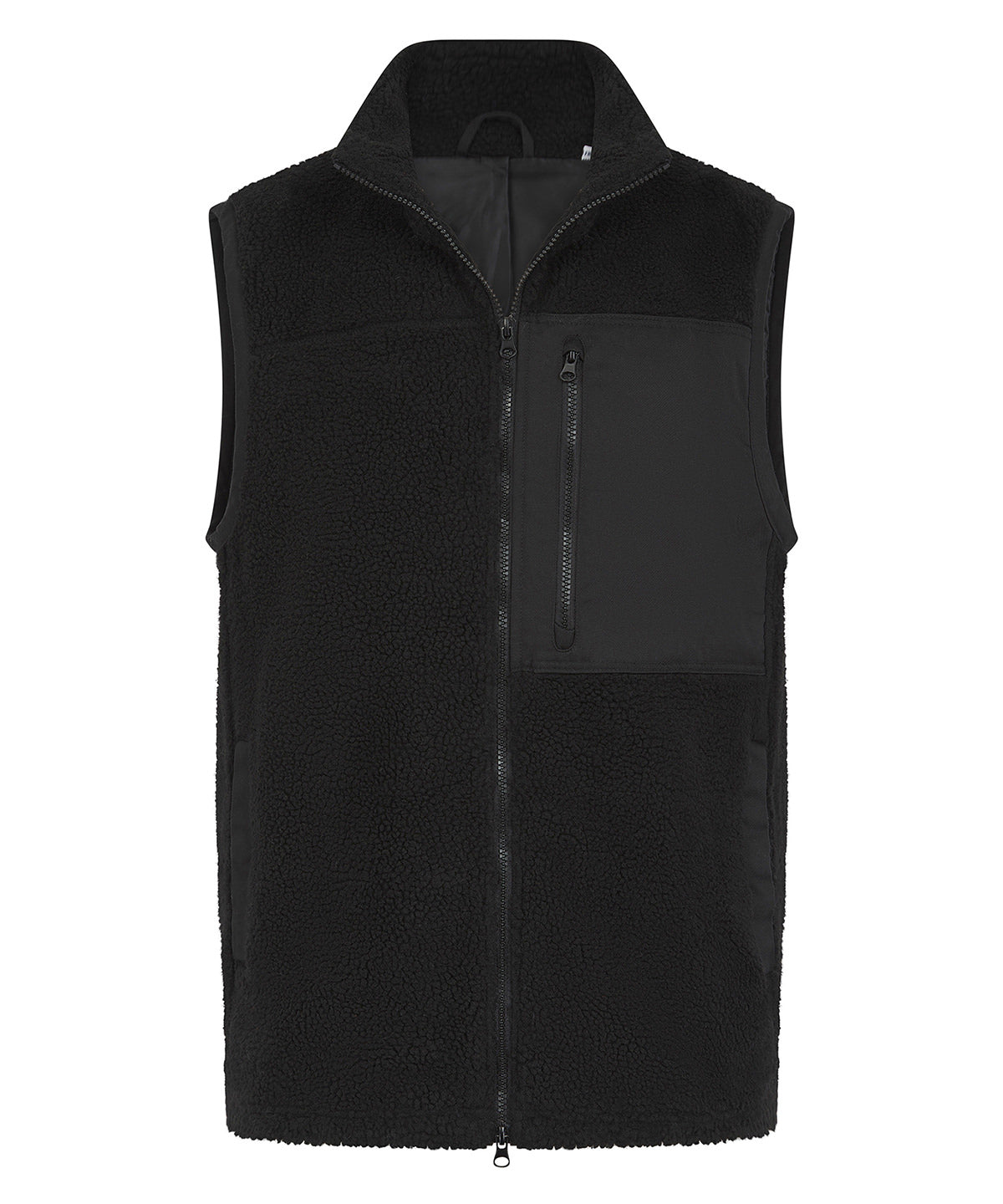 Recycled sherpa gilet - FR855 - Black - Customisable Gilets & Body Warmers