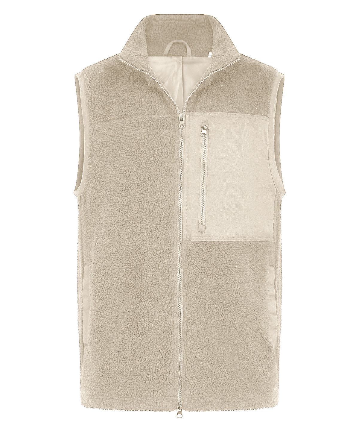 Recycled sherpa gilet - FR855 - Natural - Customisable Gilets &amp; Body Warmers