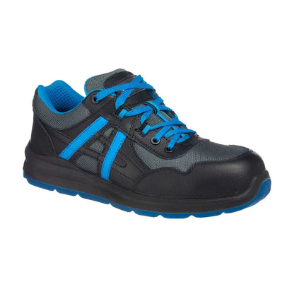 Composite Leather And Mesh Trainer S1 P Src Ft60 - Black Blue - Customisable Trainers