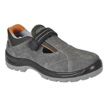 Steel Cow Suede Leather Sandal S1 Sr Fo Fw42 - Grey - Customisable Sandals