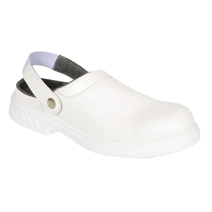 Steel Microfibre Clog Sb Fo Sr Wpa E A Fw82 - White - Customisable Sandals
