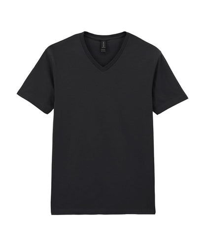 Gildan Softstyle V Neck T Shirt GD010 - Black - Customisable T-Shirt