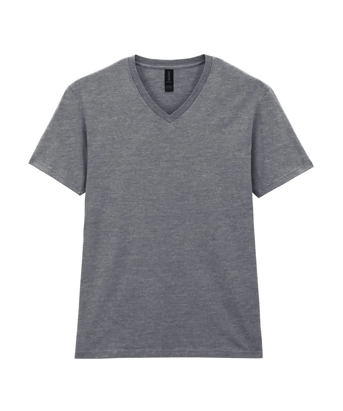 Gildan Softstyle V Neck T Shirt GD010 - Sports Grey - Customisable T-Shirt