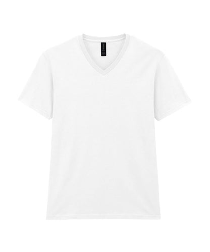 Gildan Softstyle V Neck T Shirt GD010 - White - Customisable T-Shirt