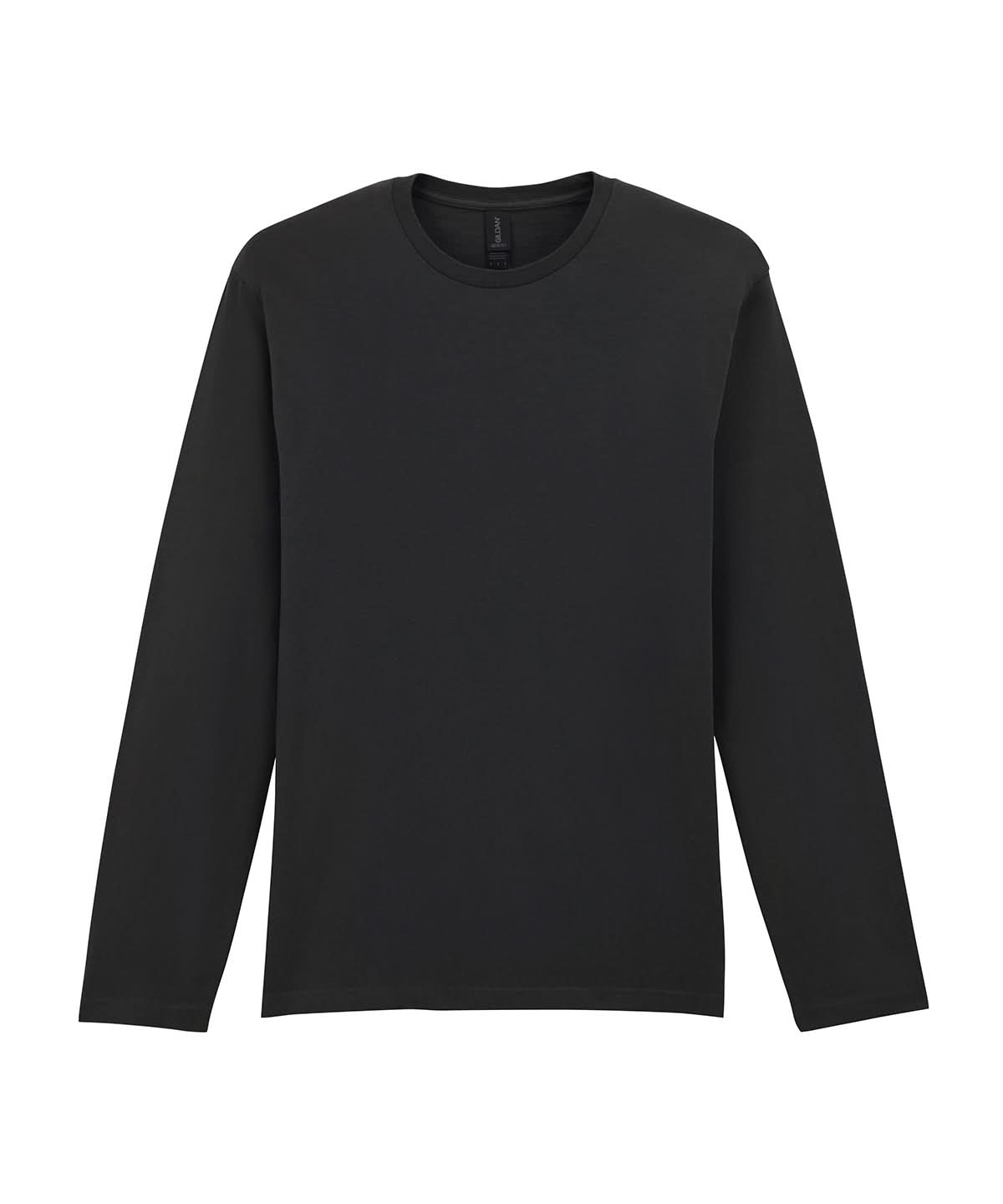 Gildan Softstyle Long Sleeve T Shirt GD011 - Black - Customisable T-Shirt