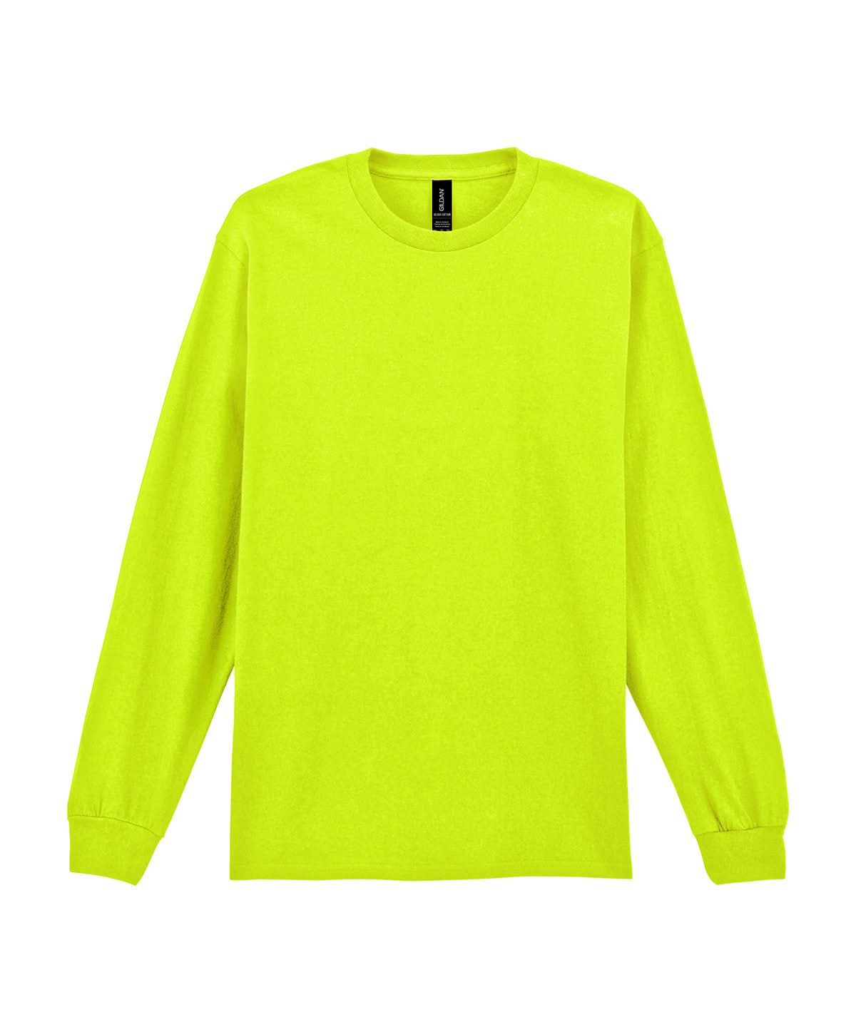 Gildan Ultra Cotton Adult Long Sleeve T Shirt Safety Green 2400 - Safety Green - Customisable T-Shirt