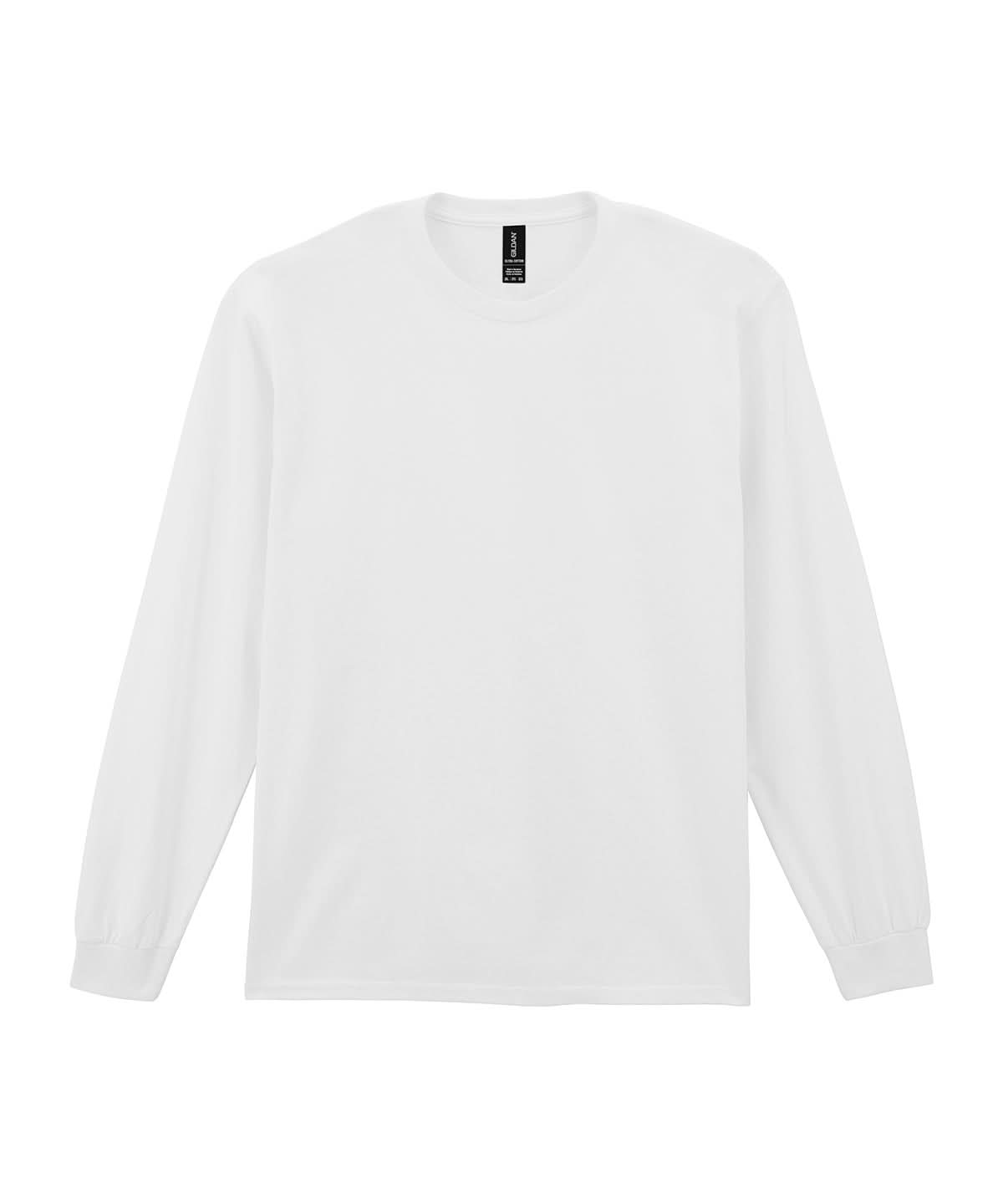 Gildan Ultra Cotton Adult Long Sleeve T Shirt White 2400 - White - Customisable T-Shirt