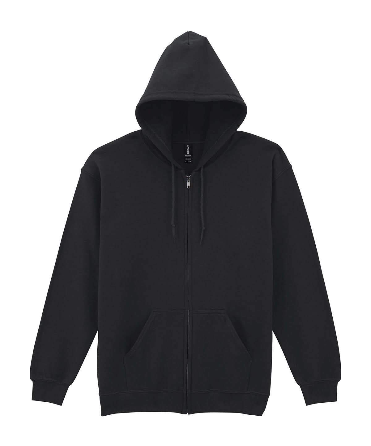 Heavy Blend Adult Zip Hood Sweat Black - 18600 - Black - Customisable Sweatshirts And Hoodies