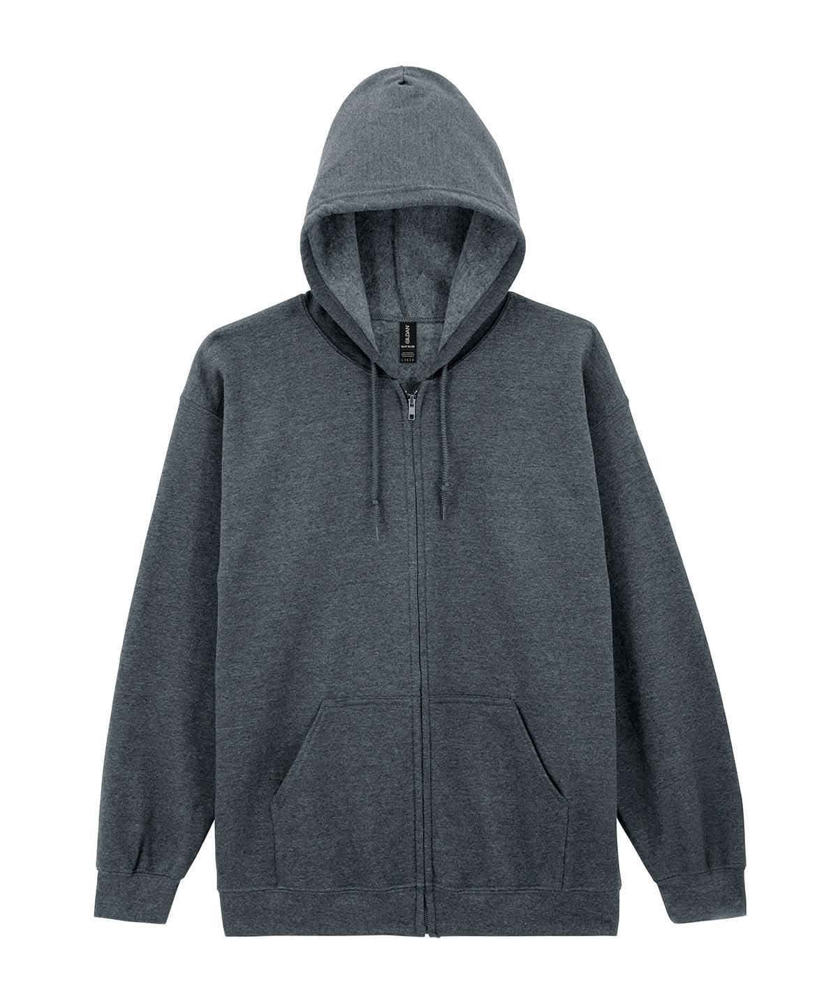 Heavy Blend Adult Zip Hood Sweat Black - 18600 - Dark Heather - Customisable Sweatshirts And Hoodies