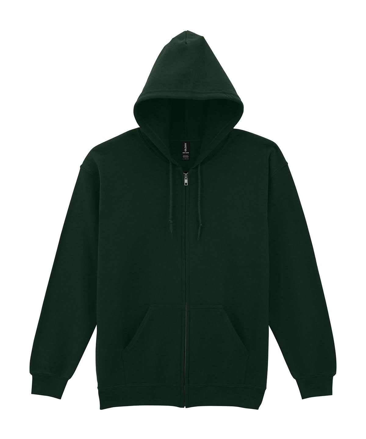 Heavy Blend Adult Zip Hood Sweat Black - 18600 - Forest Green - Customisable Sweatshirts And Hoodies