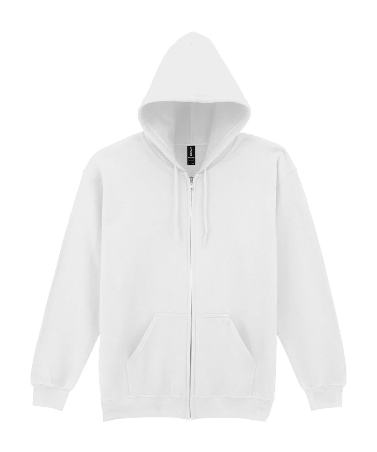 Heavy Blend Adult Zip Hood Sweat Black - 18600 - White - Customisable Sweatshirts And Hoodies