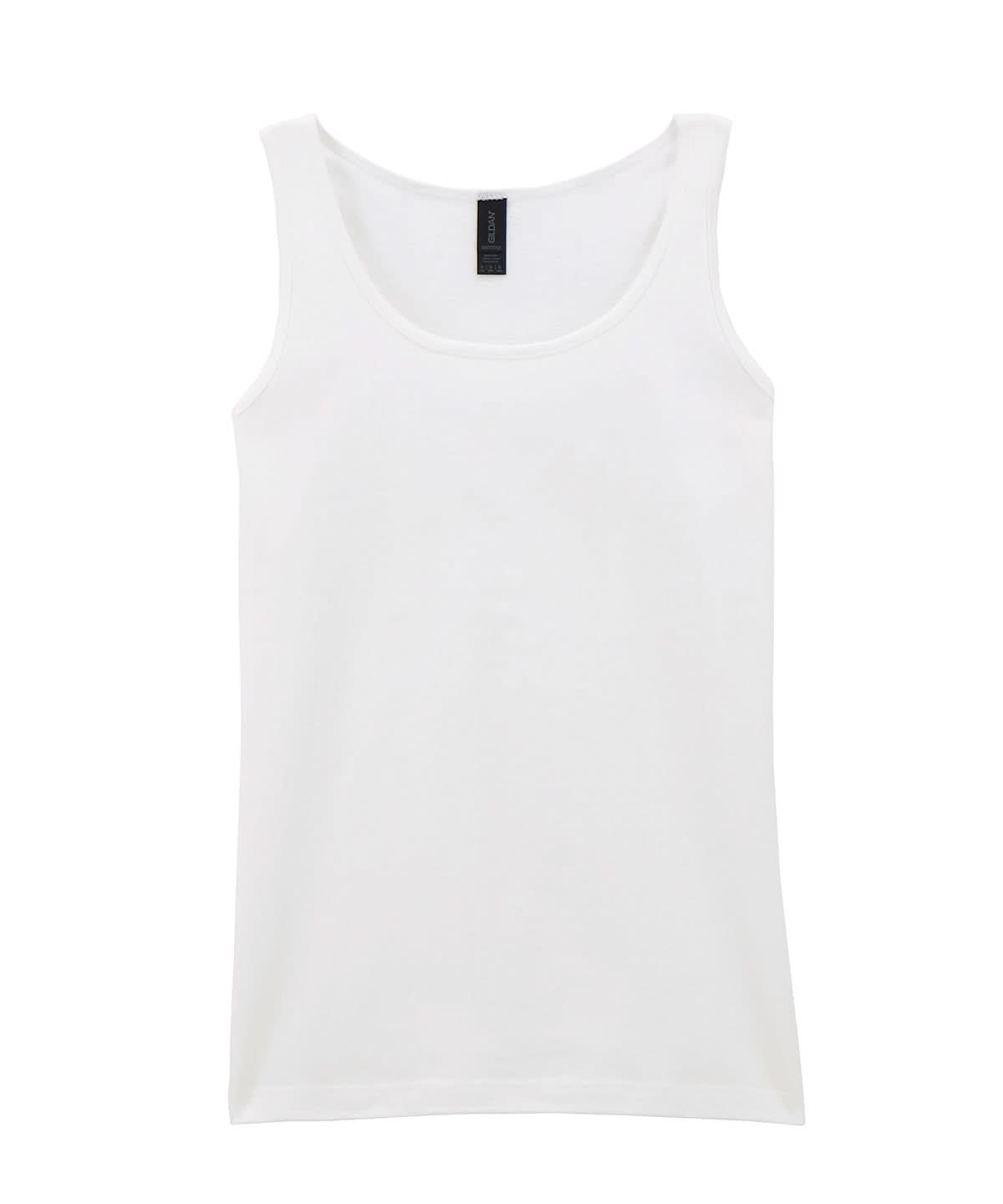 Gildan Softstyle Womens Tank Top GD077 - White - Customisable T-Shirt