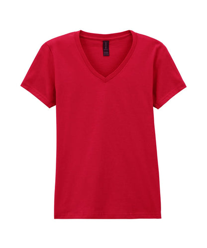 Gildan Softstyle Womens V Neck T Shirt GD078 - Cherry Red - Customisable T-Shirt
