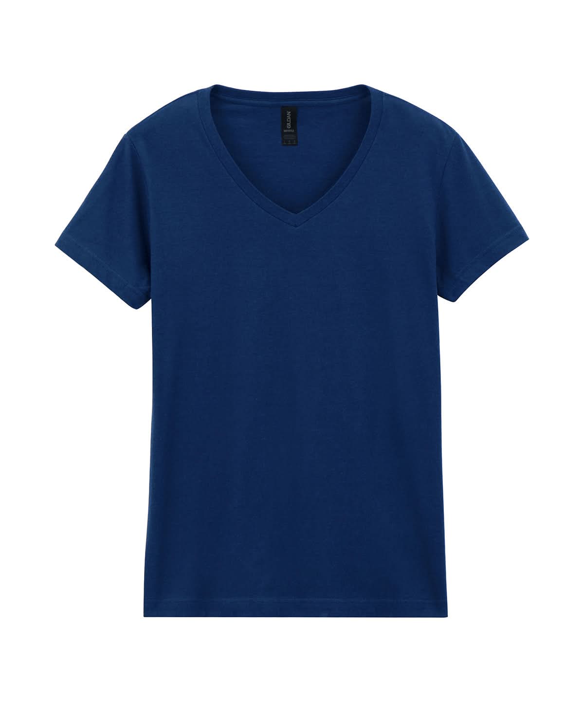 Gildan Softstyle Womens V Neck T Shirt GD078 - Navy - Customisable T-Shirt