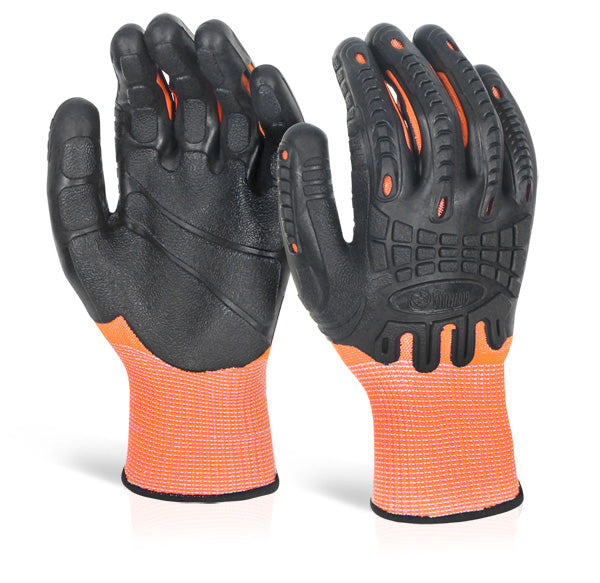 Glovezilla Beeswift Glovezilla Cut Resistant Fully Coated Impact Gloves Gz61 - Orange - Customisable Cut Resistant
