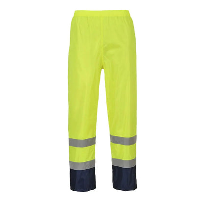Hi Vis Contrast Classic Rain Trousers H444 - Yellow Navy - Customisable Rain Trousers