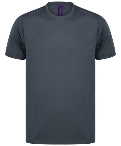 Henbury Hi Cool Performance T Shirt HB024 - Charcoal - Customisable T-Shirt