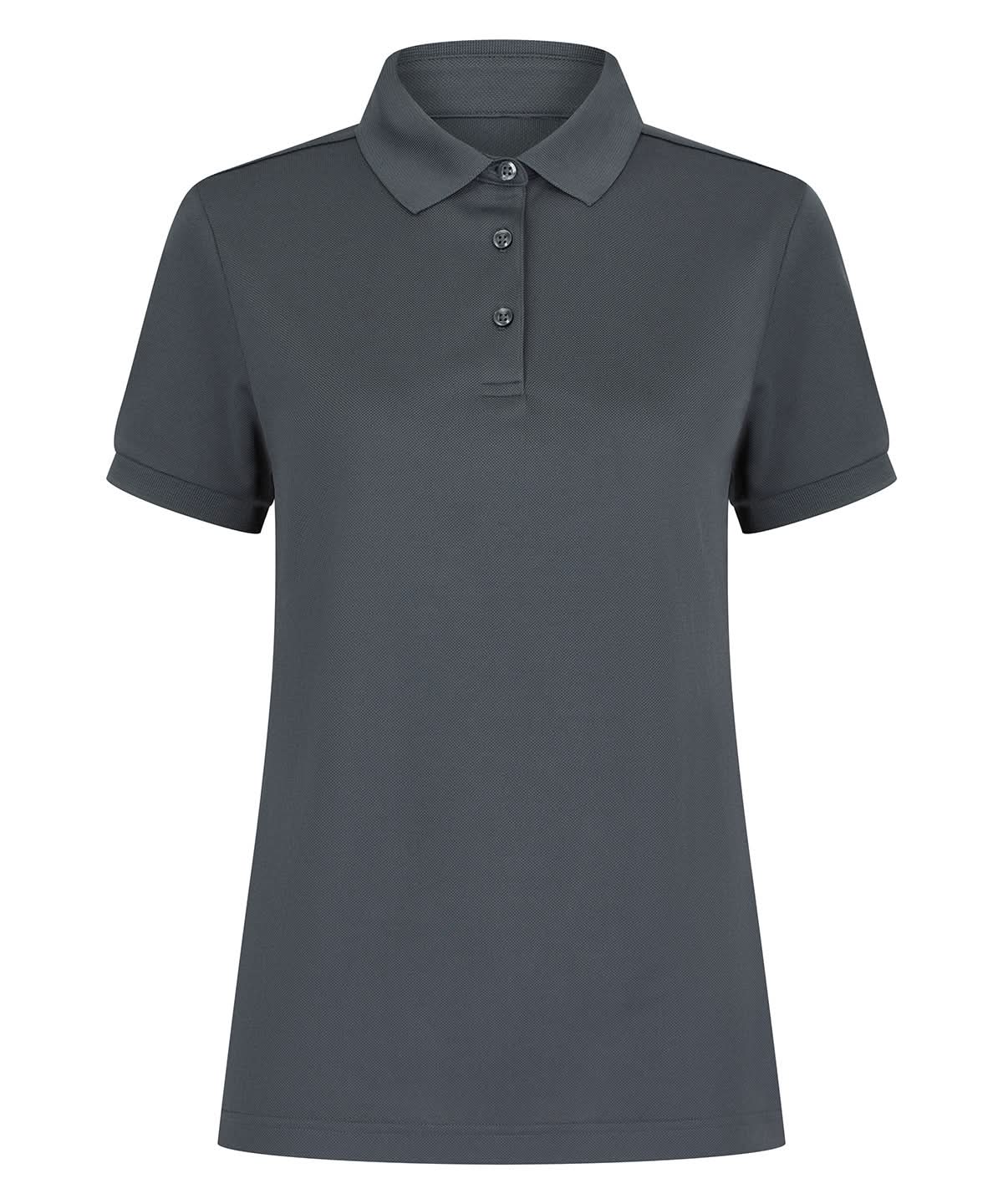 Henbury WomenS Recycled Polyester Polo Shirt HB466 - Charcoal Grey - Customisable Polos