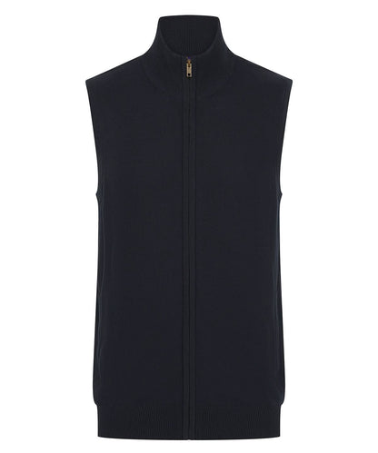 Henbury Sleeveless Zip Through Jumper HB711 - Navy - Customisable Bodywarmers