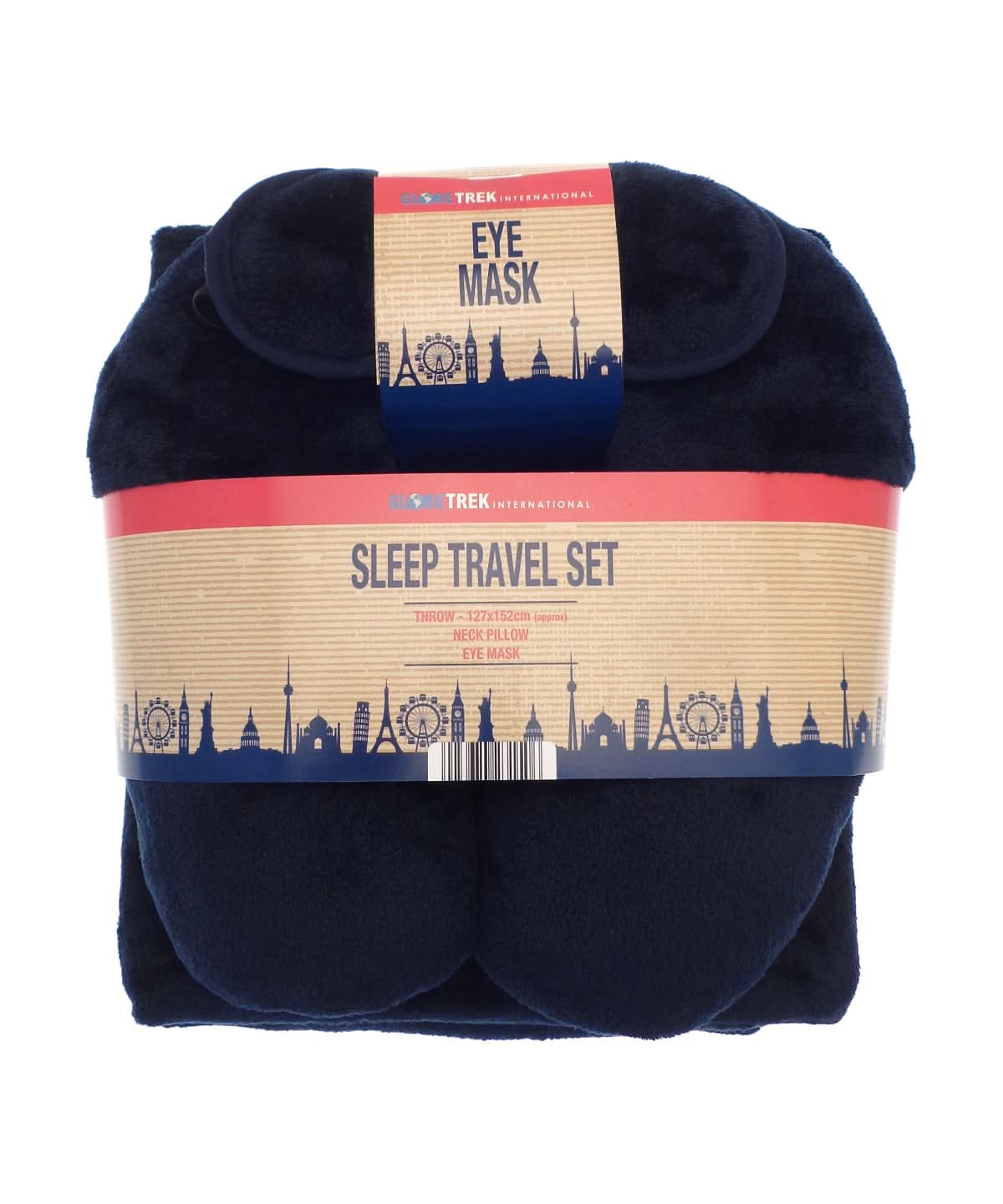Home &amp; Living Travel set neck pillow eye mask and fleece blanket HL041 - Navy One size - Customisable Accessories